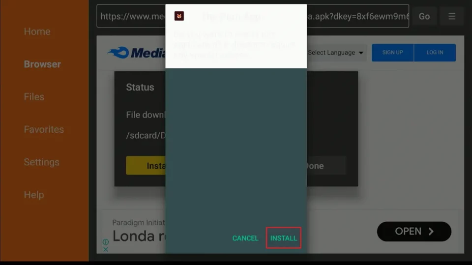 select install the porn app