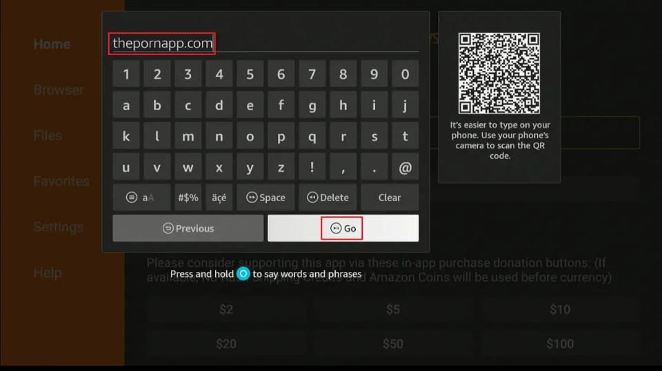 enter the porn app url