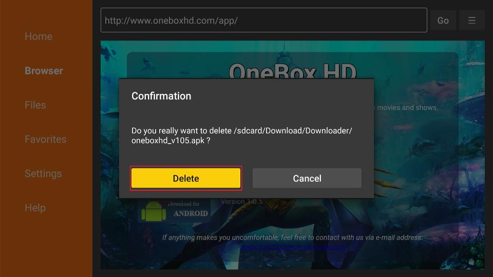 delete apk again