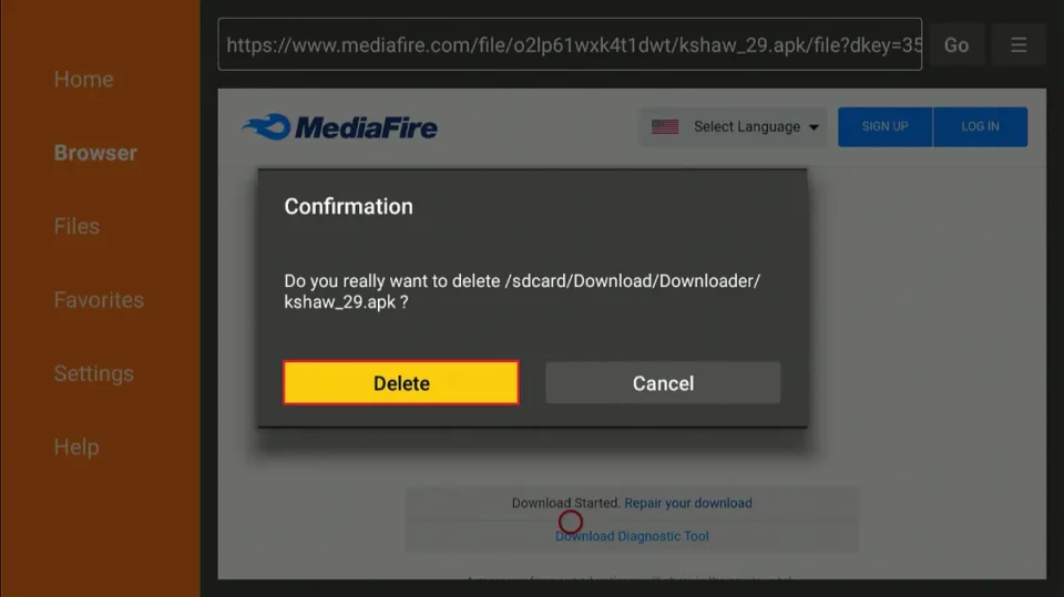 confirm delete
