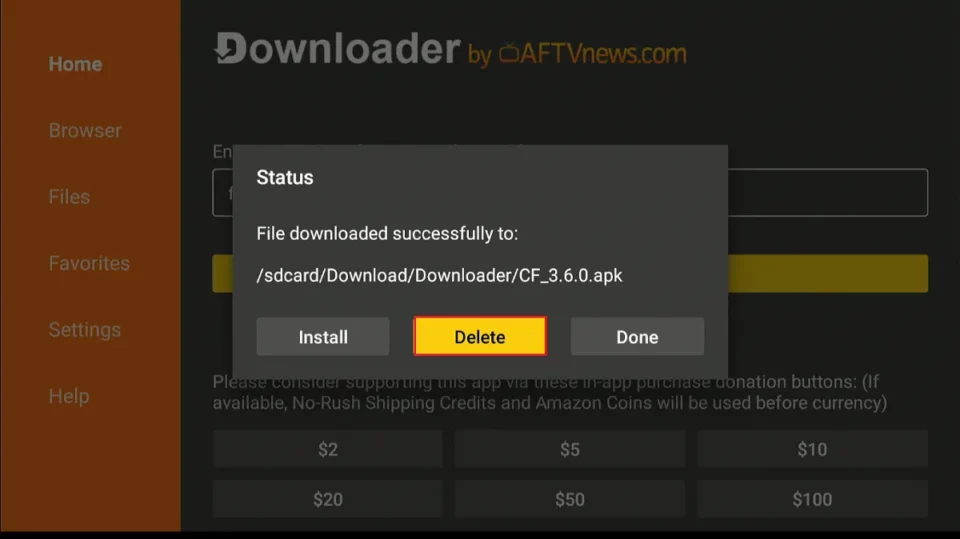 delete apk