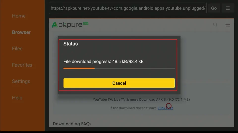 downloading progress