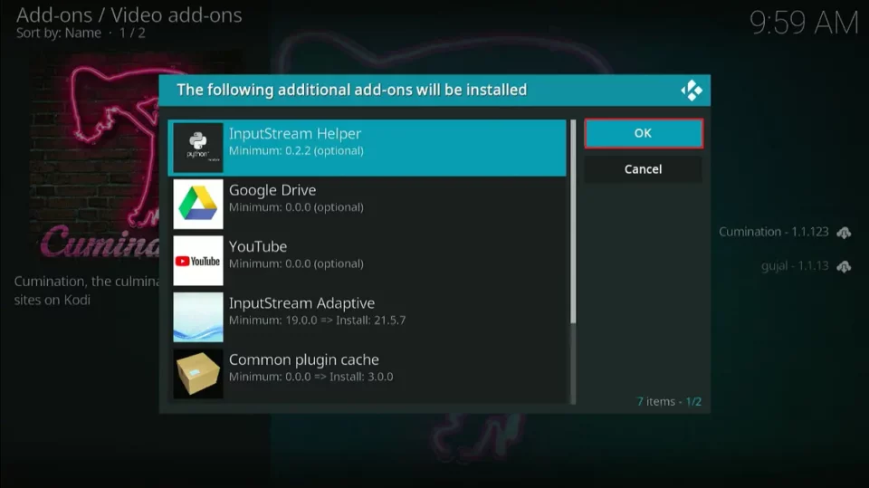 install additional addons