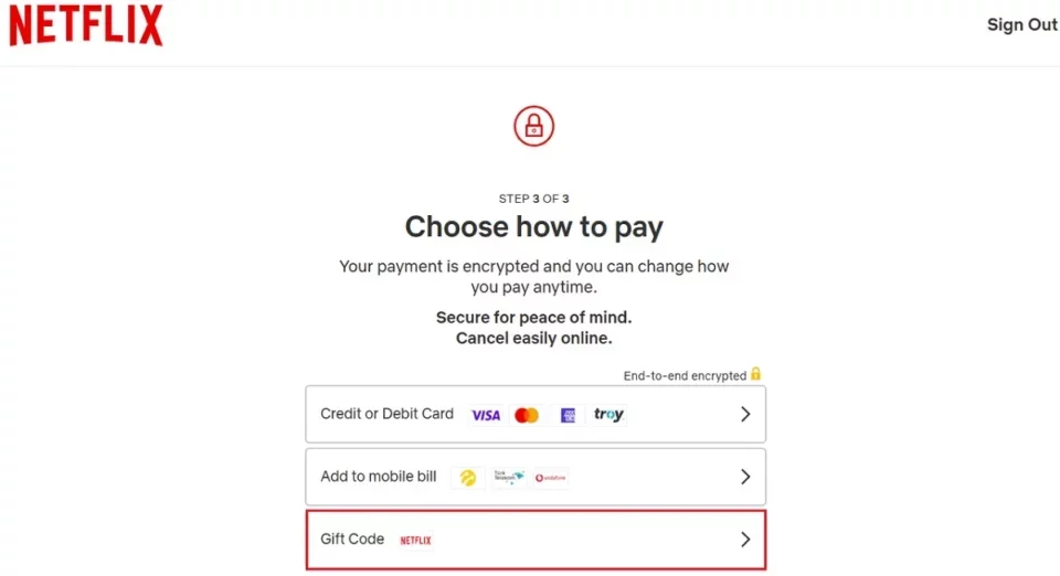 select gift code