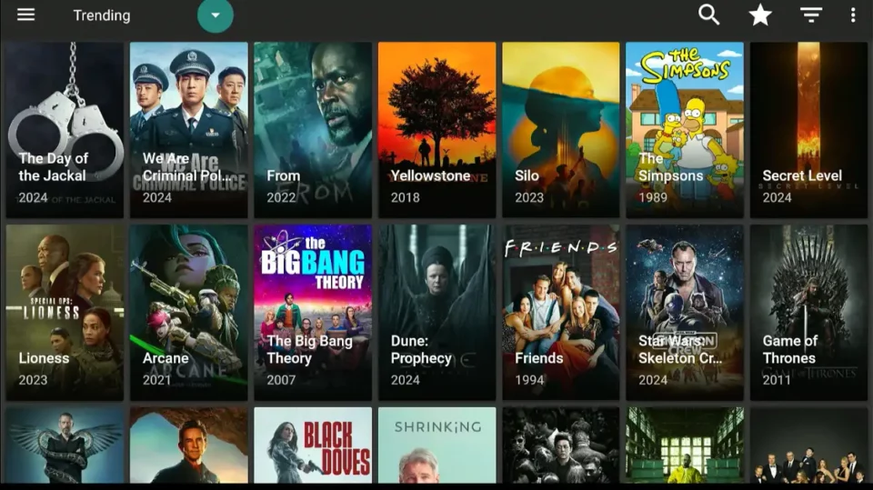 cyberflix home screen