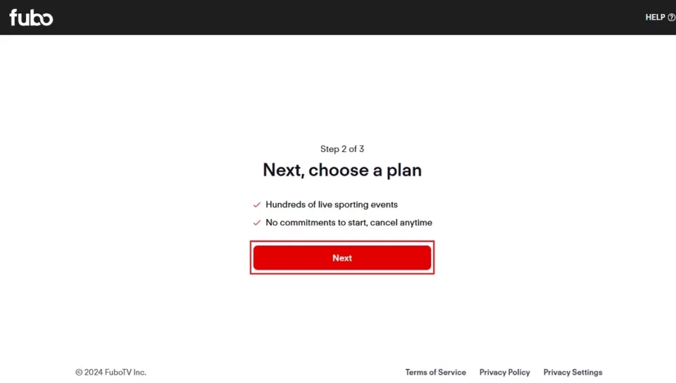 choose plan select next