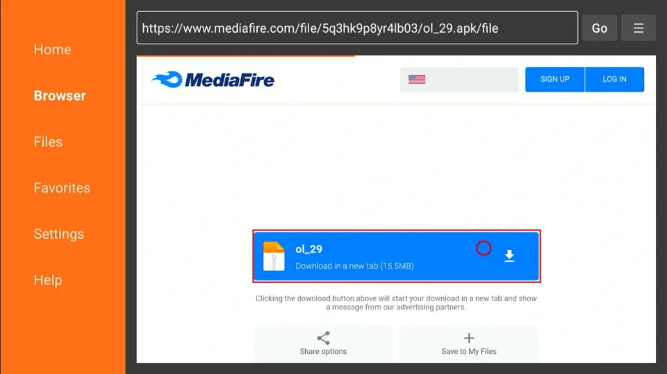 select file to download