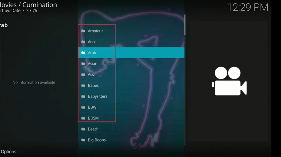 select categories