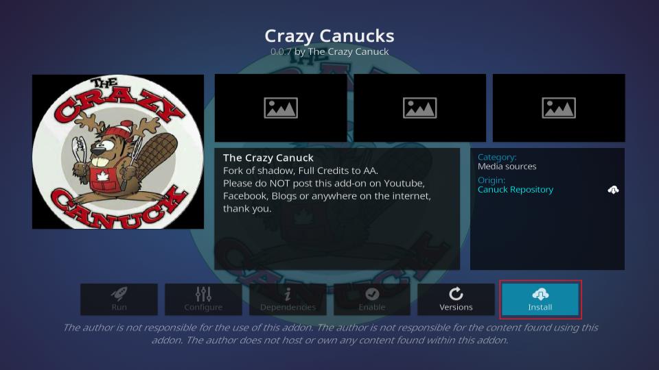 install crazy canucks