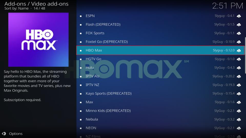 select hbo max