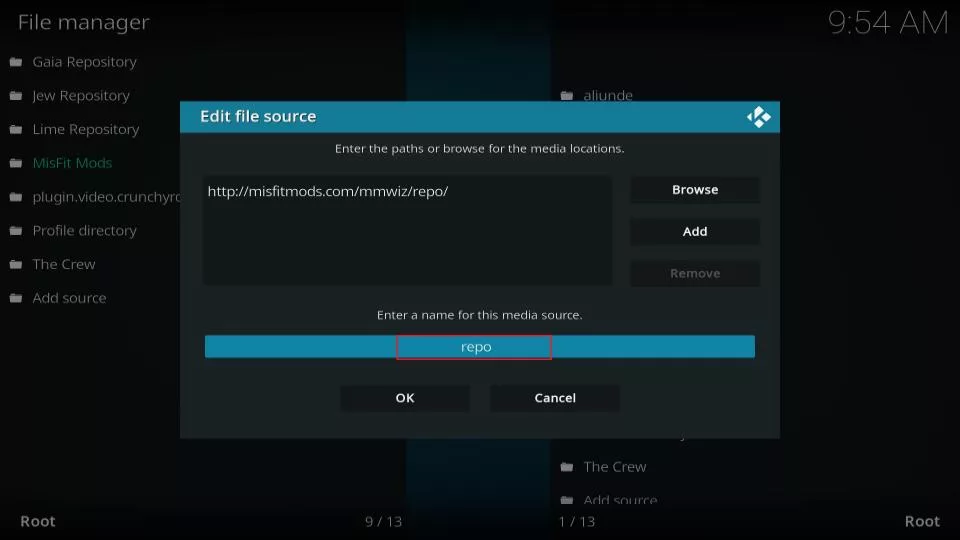 select repo alias tab