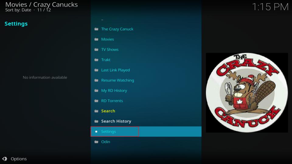 select settings