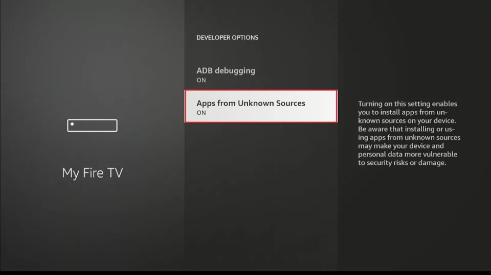 select apps from unknown sources