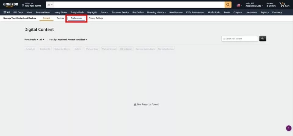Click the Preferences tab