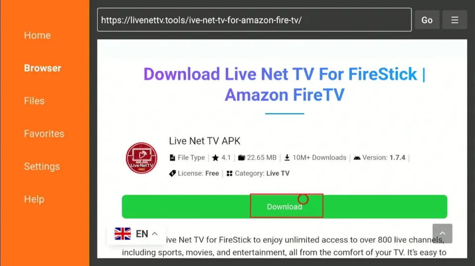 select download live net tv apk