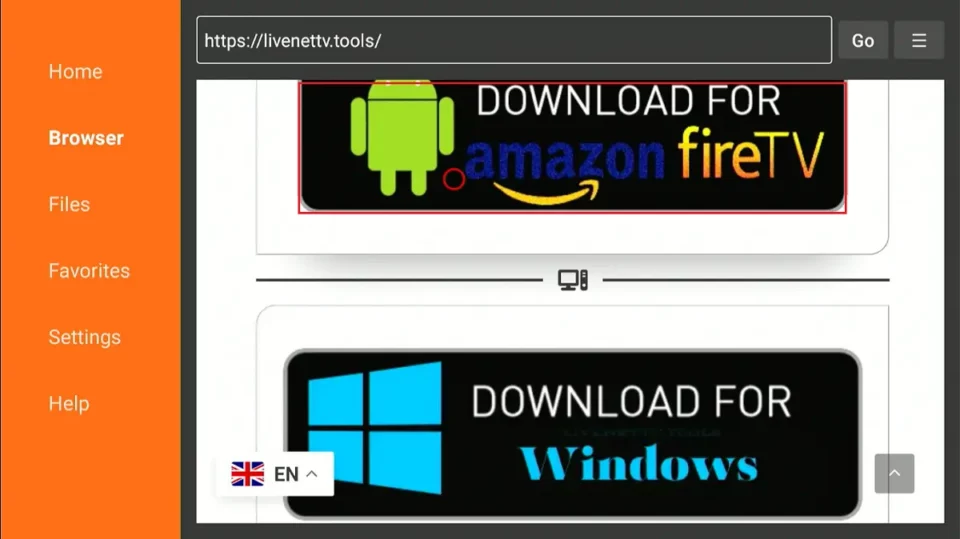 select download for amazon fire tv