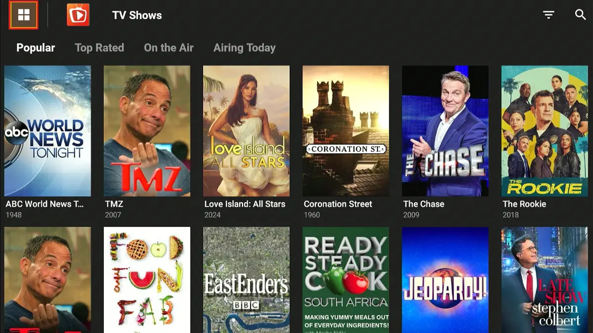 tea tv menu icon