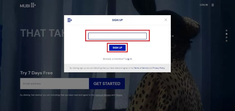 click on SIGN UP