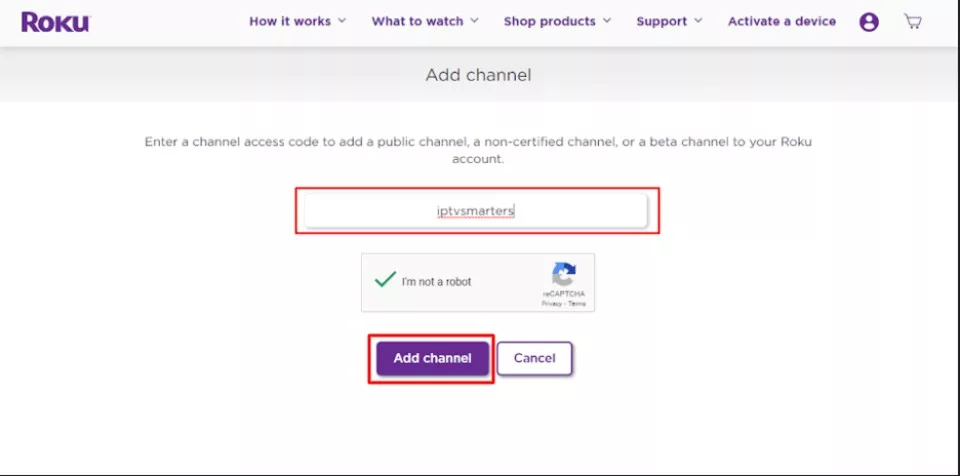 click on add channel button
