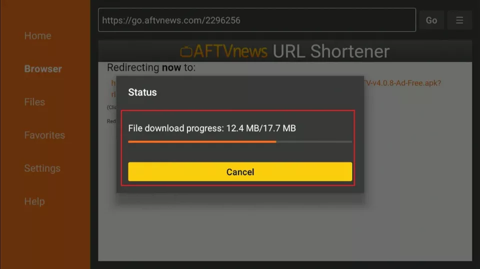 file download progressing