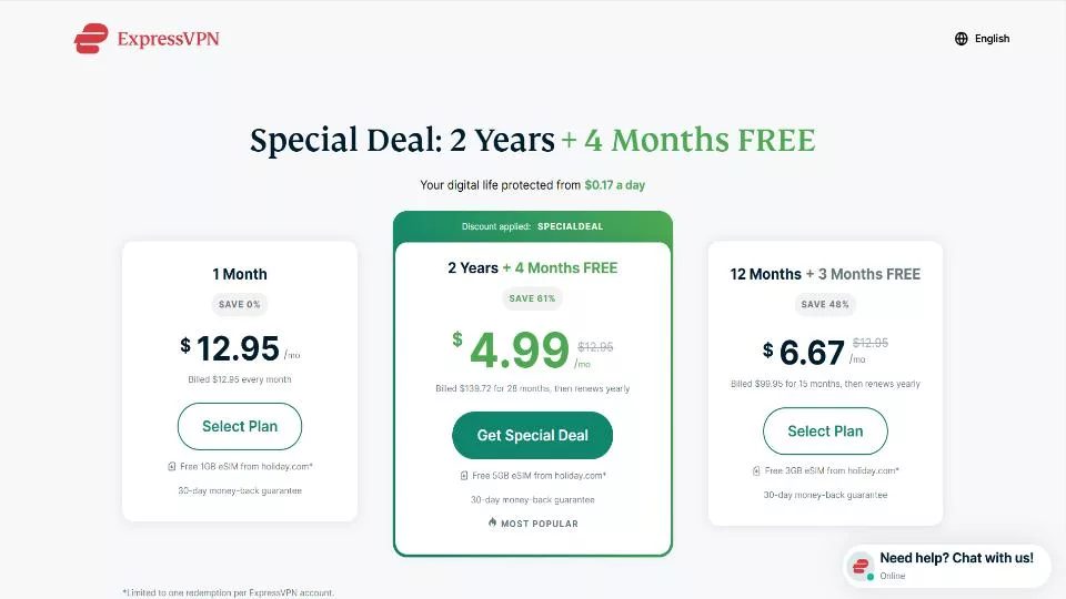 pricing details