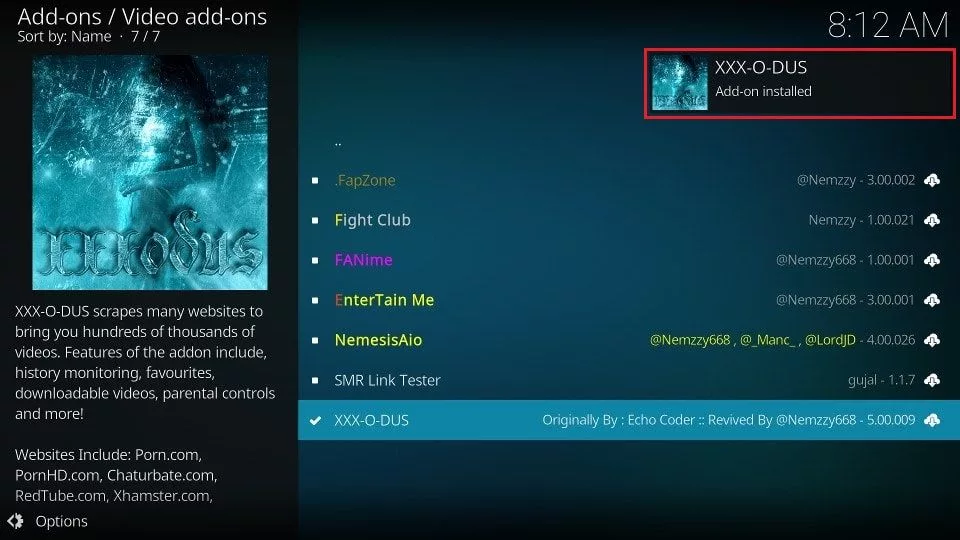 xxx o-dus-addon-installed