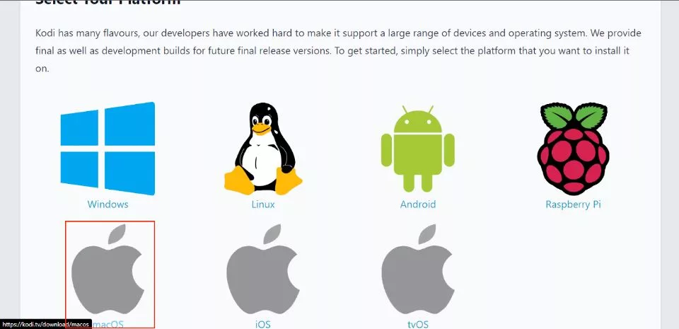 click the MacOS logo