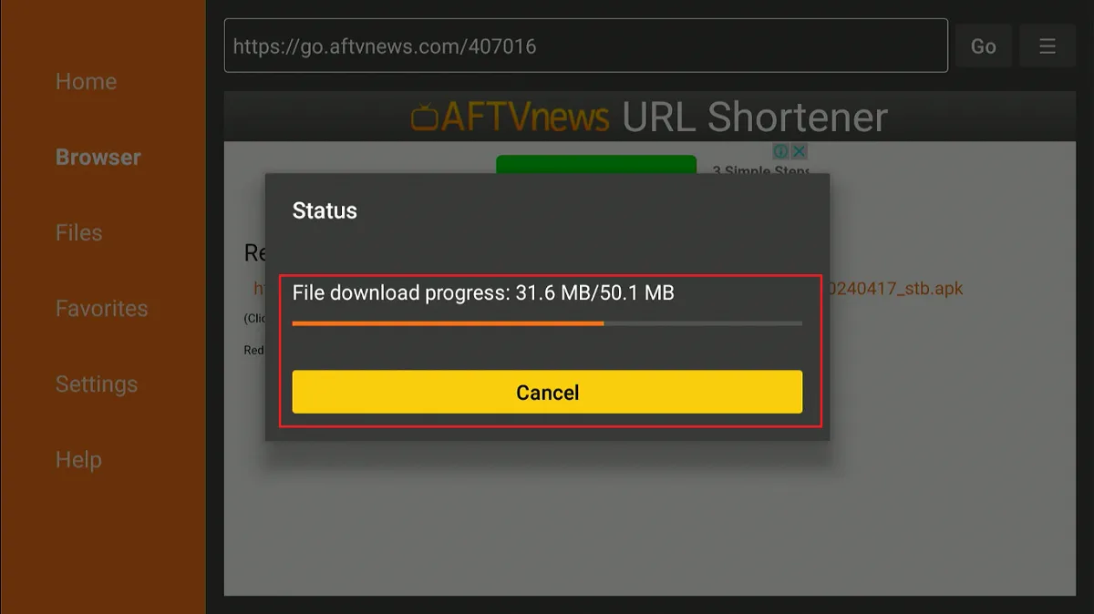 downloading progress