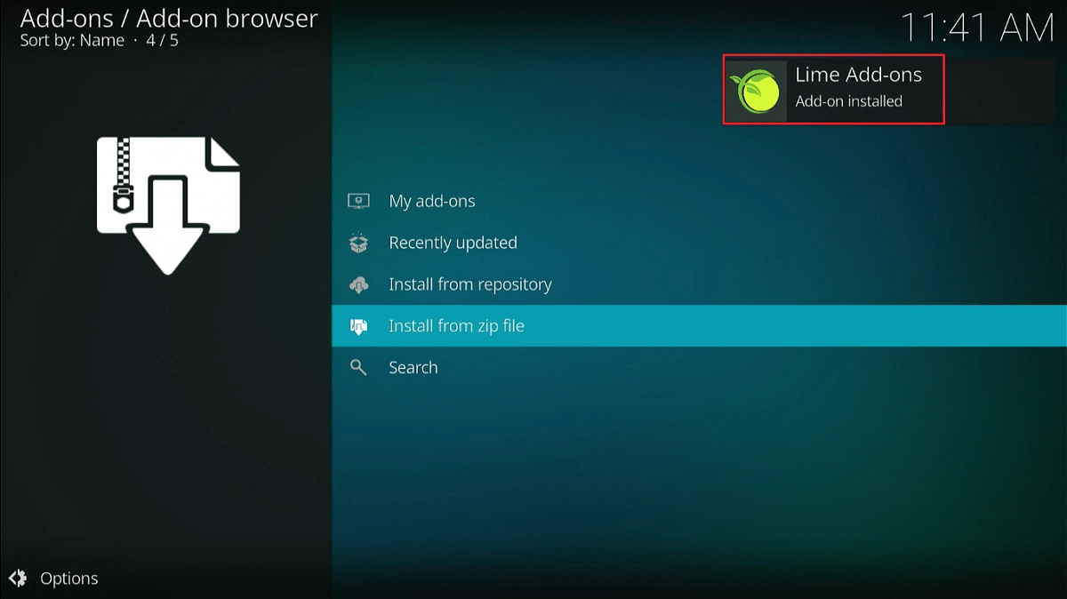 lime addons installed