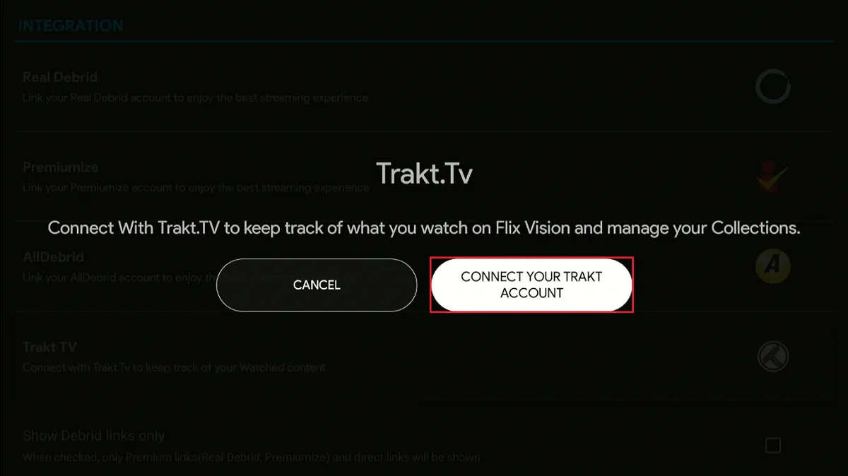 connect your trakt account