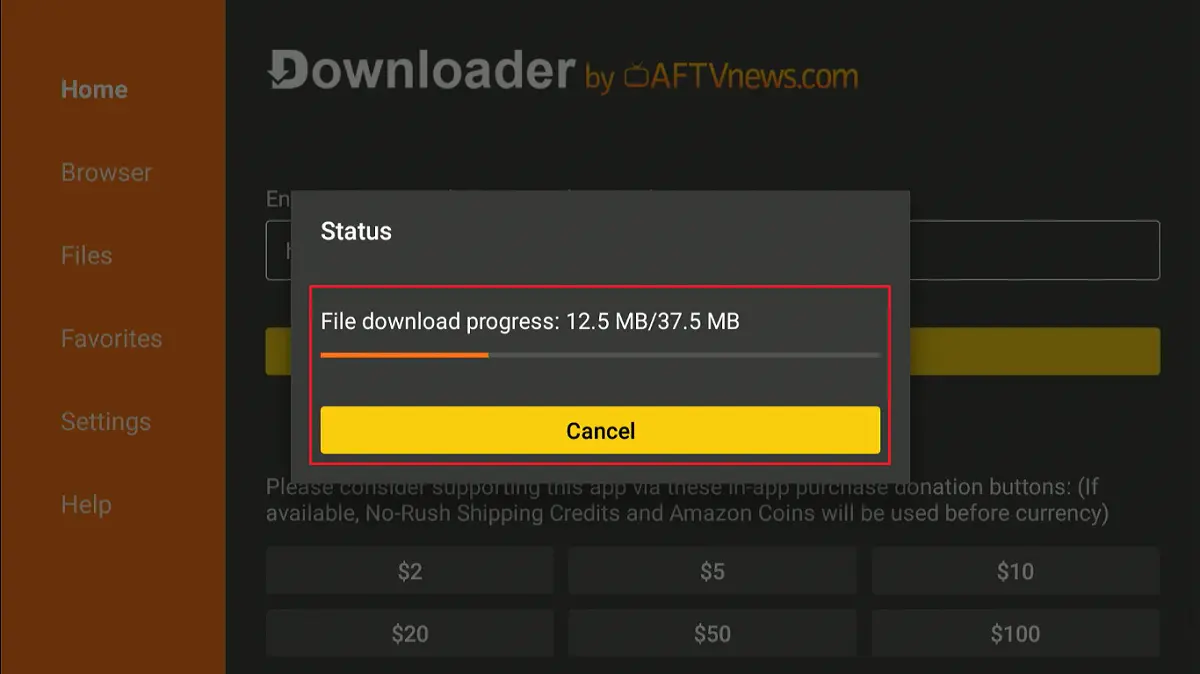 download progressing