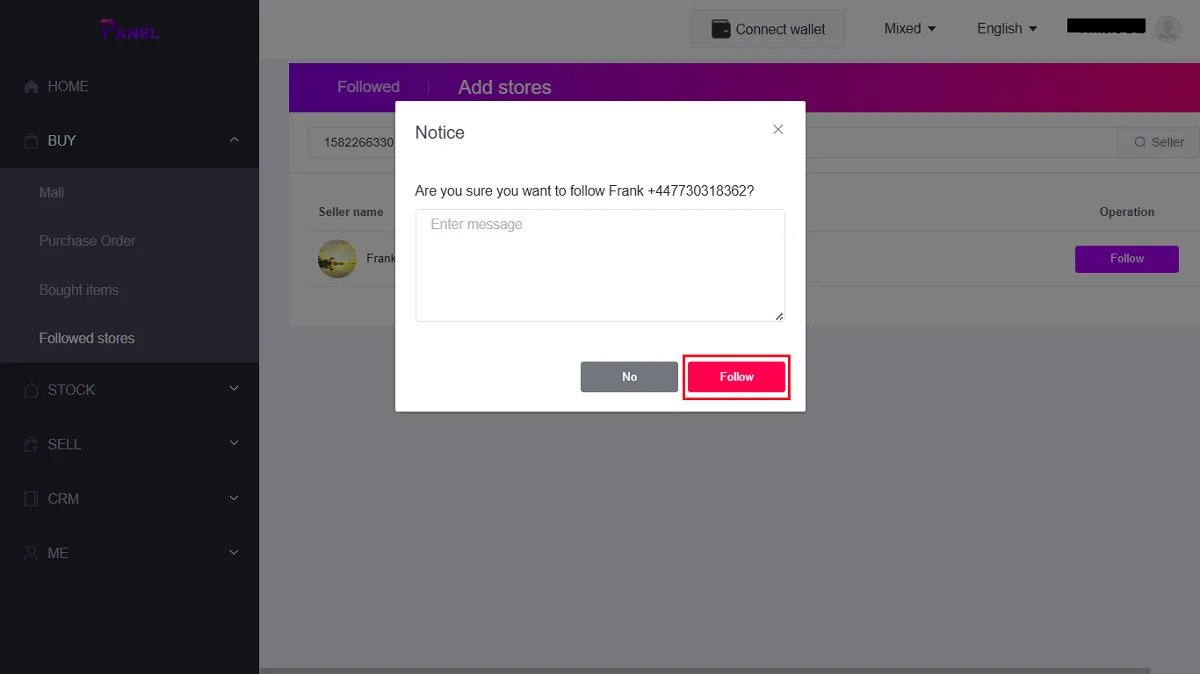 select follow again
