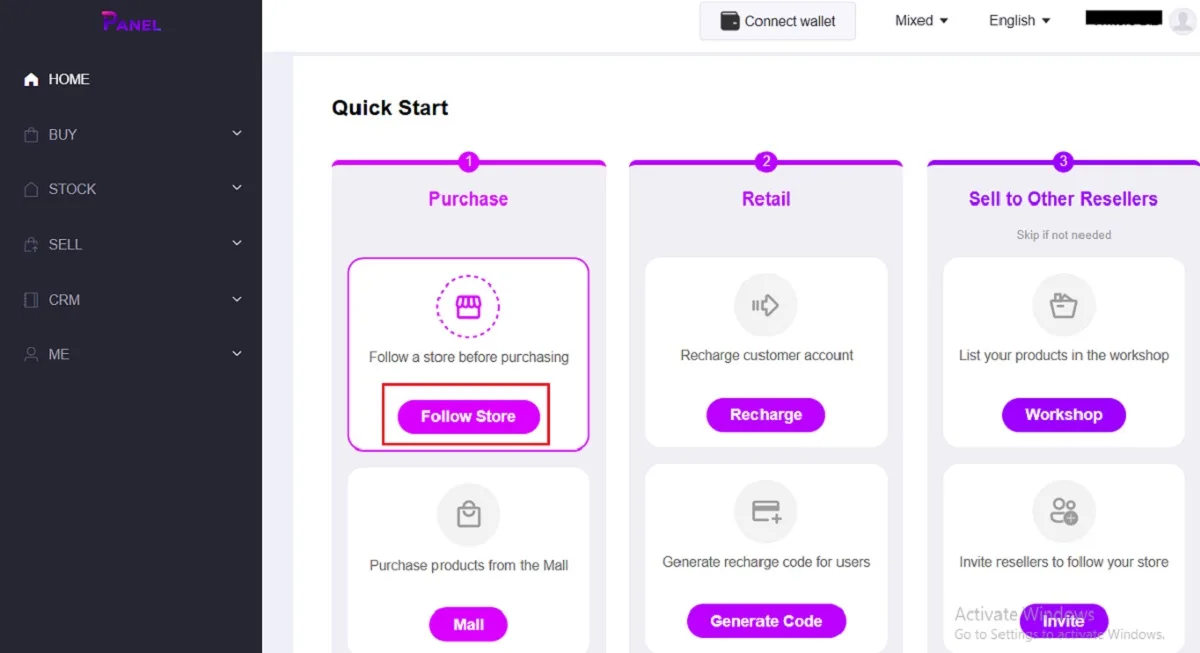 select follow store