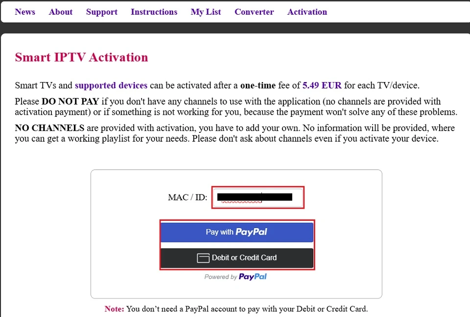enter mac id