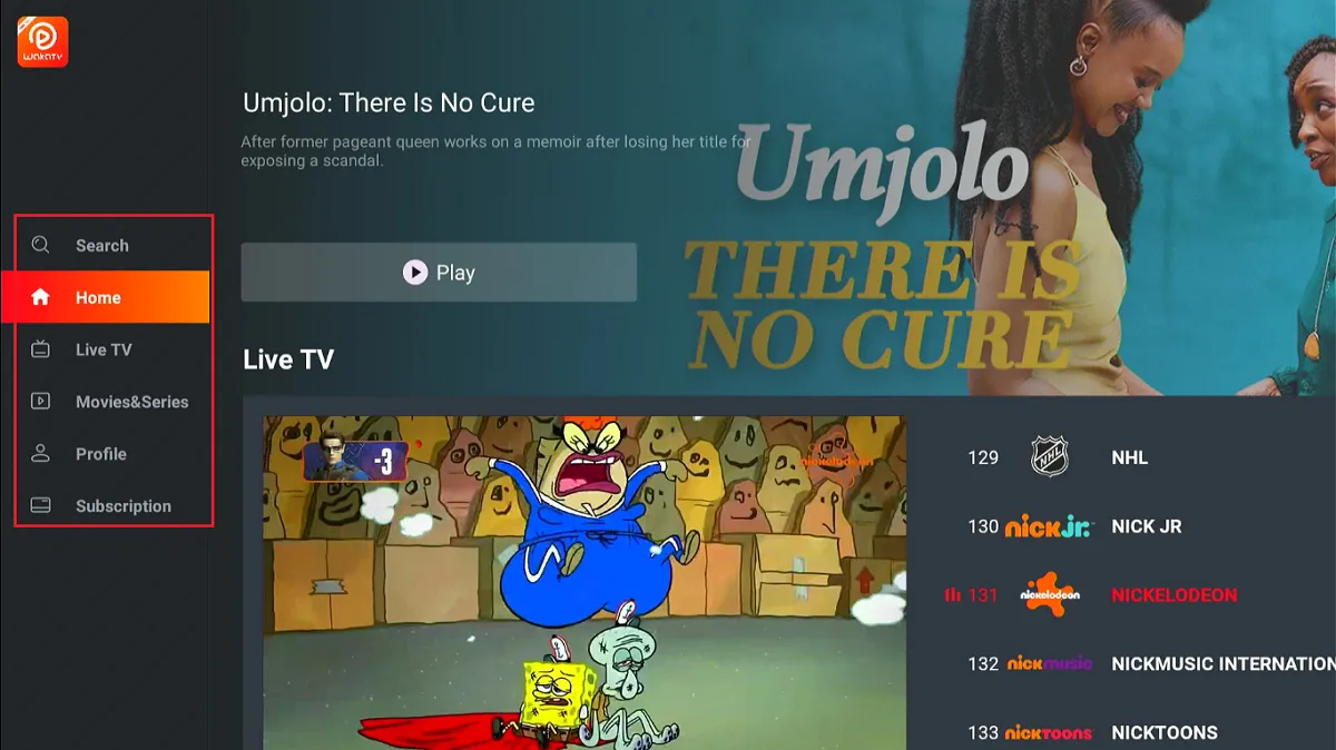 main menu