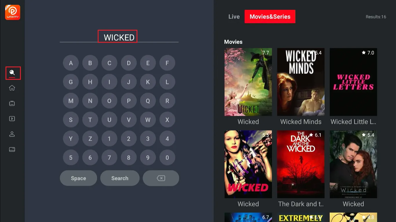 select search