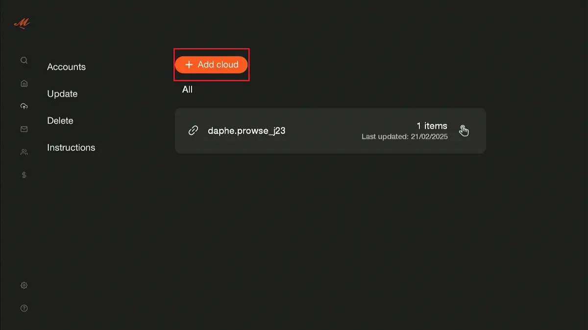 select add cloud