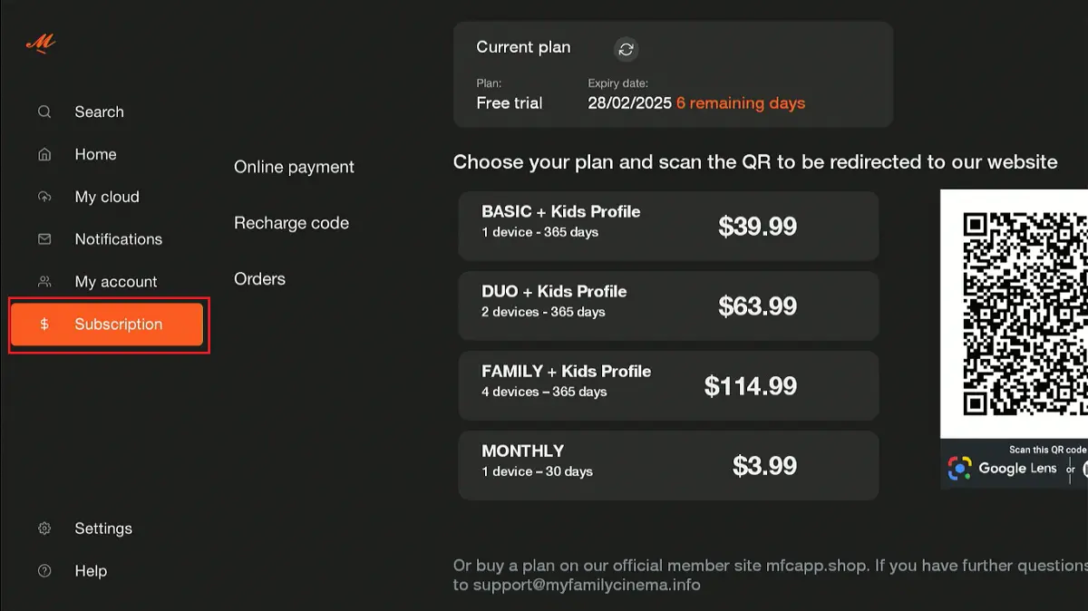 select subscription
