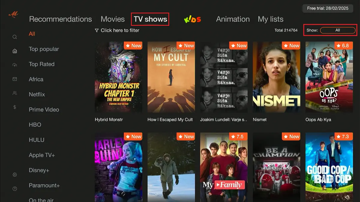 tv shows show all