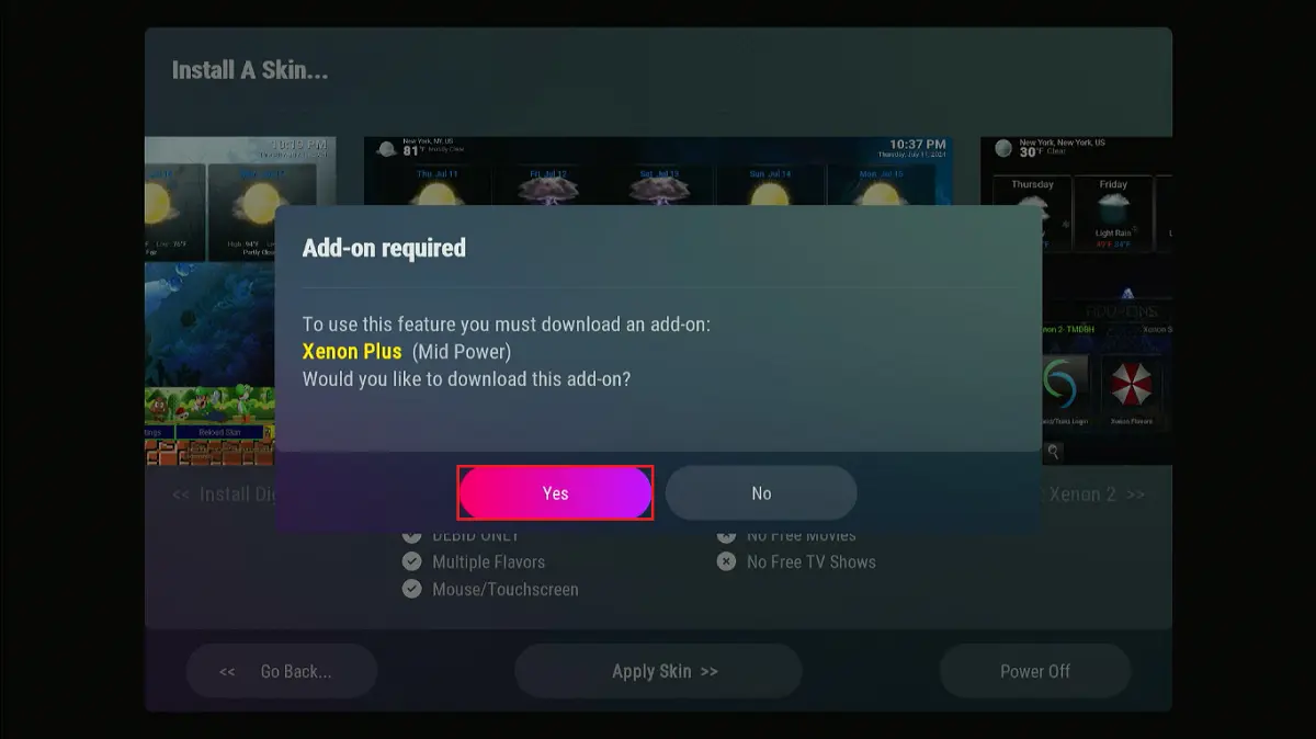 select yes