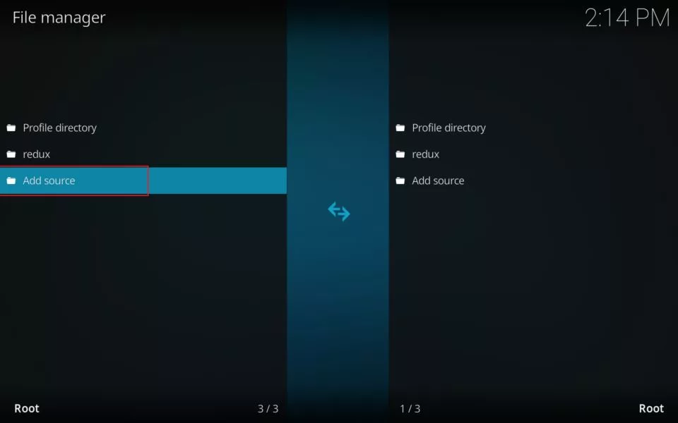 select add source tab