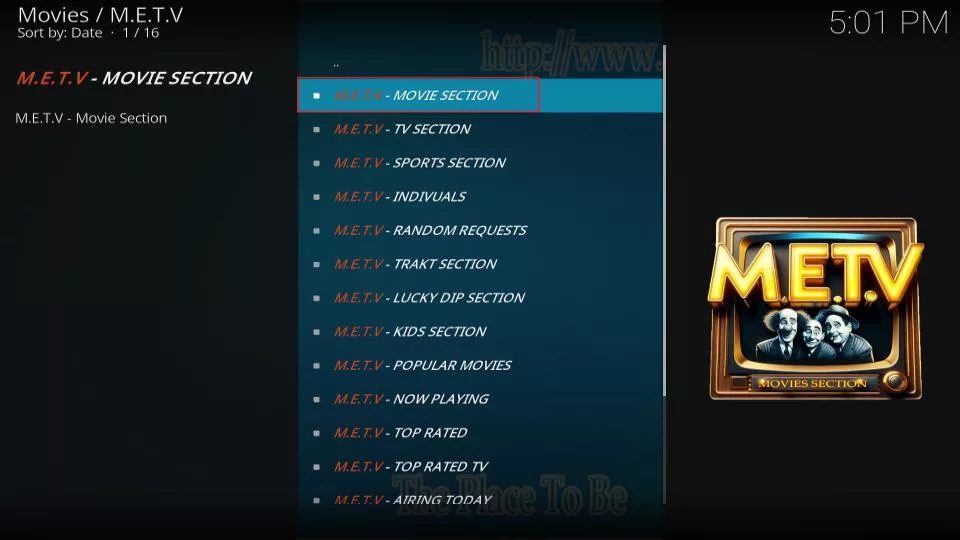 metv movie section