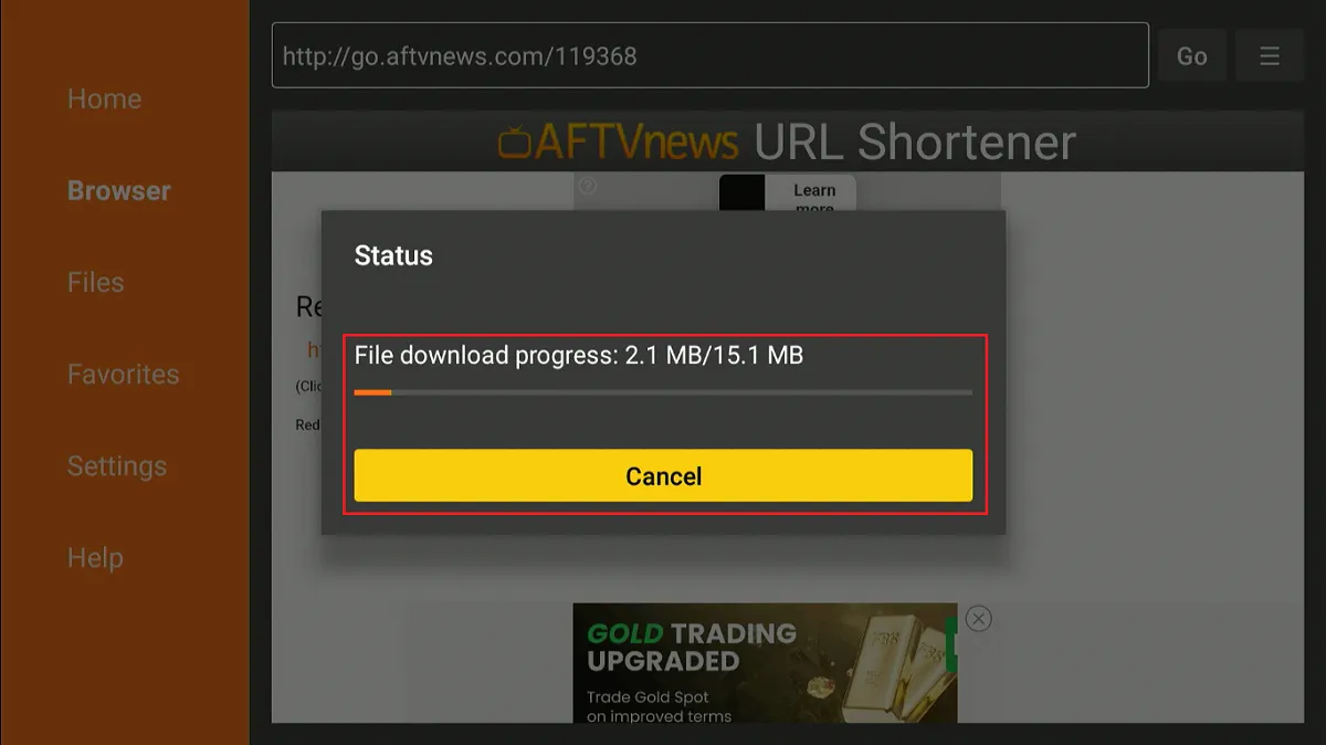 file download progressing