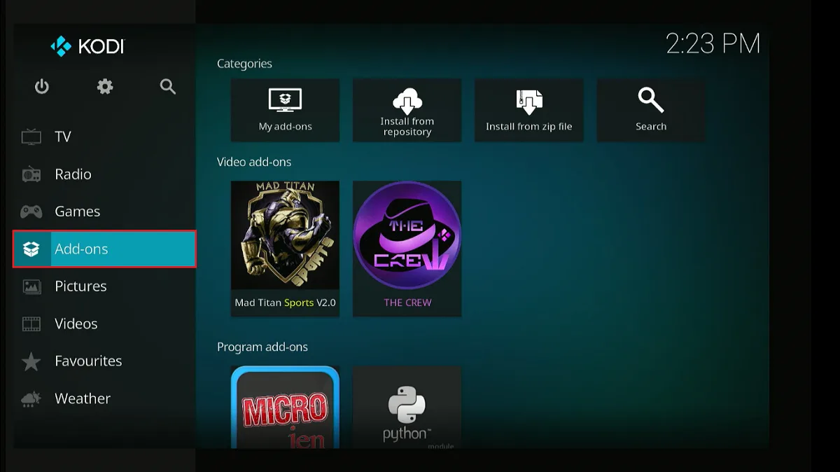 select addons