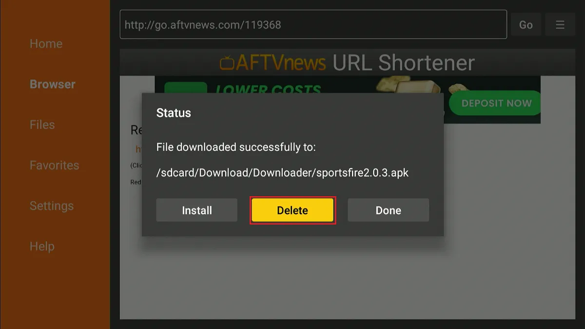 select delete apk