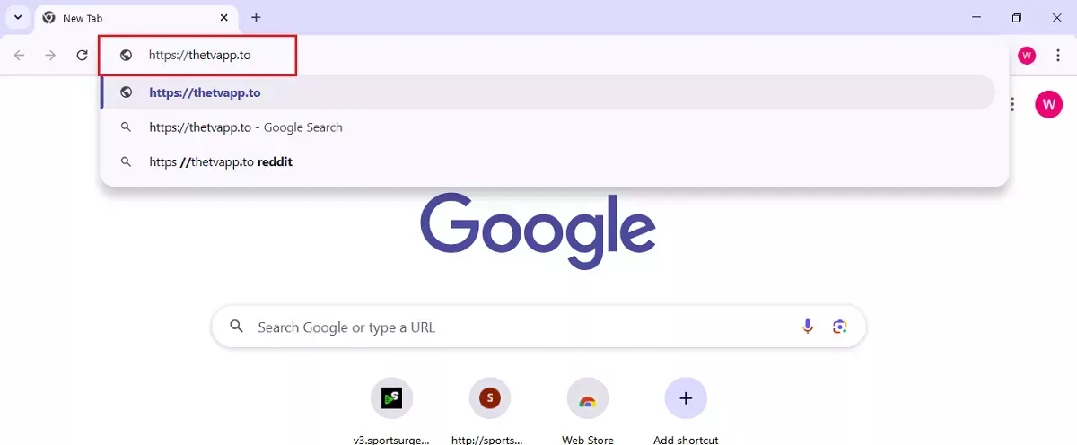 enter the tv app url