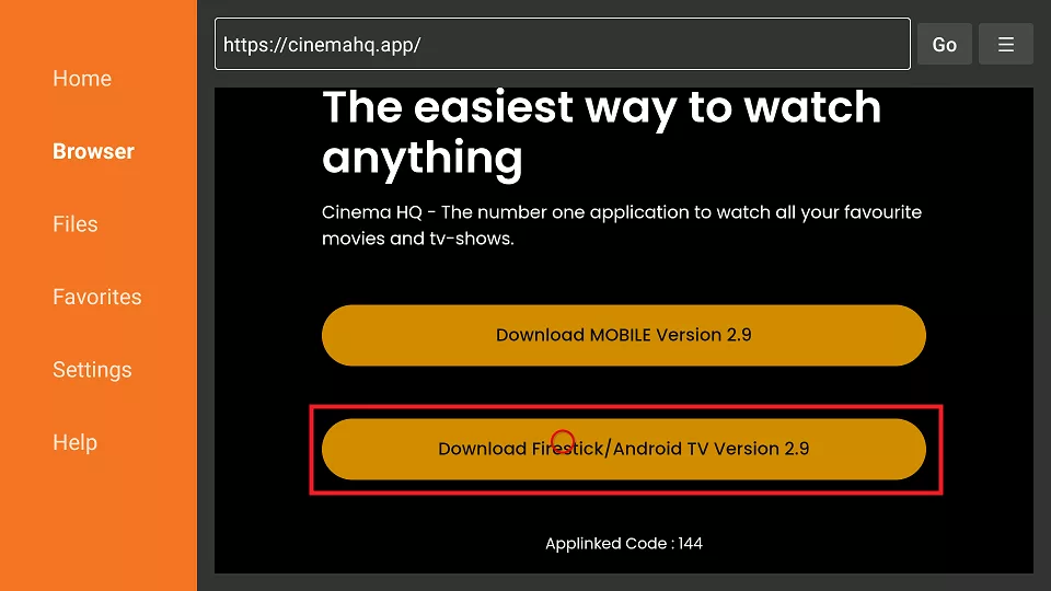 select the apk file