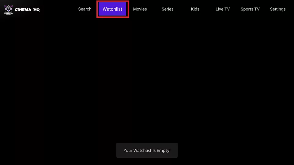 Watchlist tab