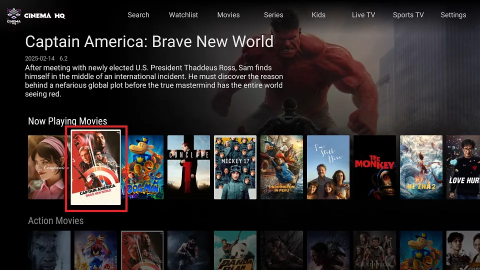 select the movie tile 