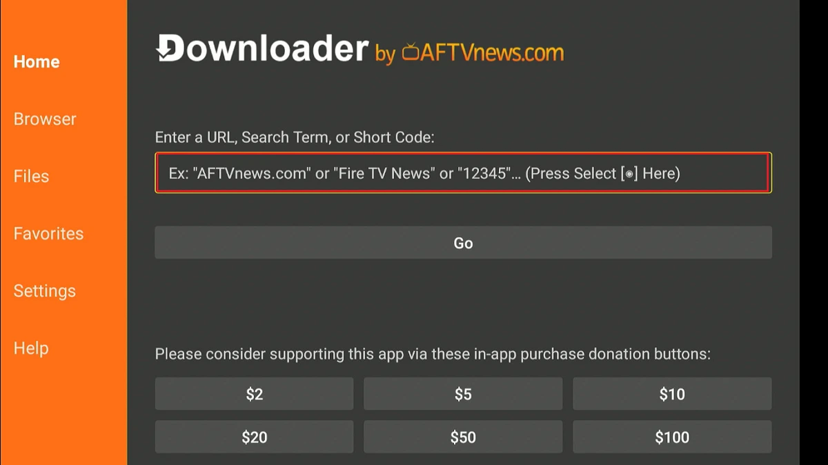 select the url tab